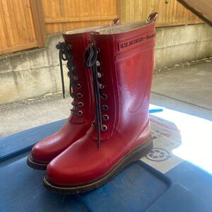 Red Ilse Jacobsen Rubber Rain and Snow Boots